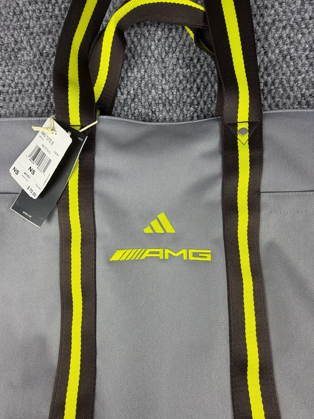 Adidas X Mercedes AMG Motorsports Tote Bag, Grey & Yellow * New With Tags